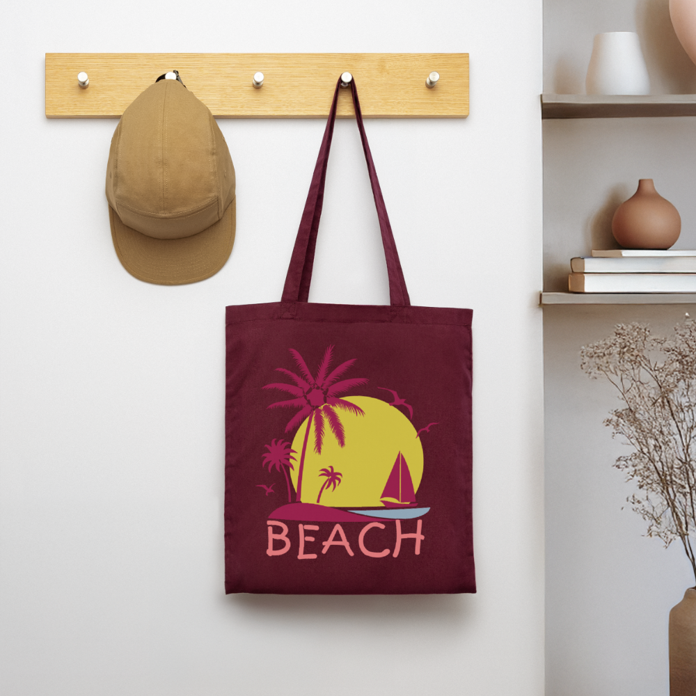 Stoffbeutel "Beach" - mit Customizer personalisierbar - Burgunderrot