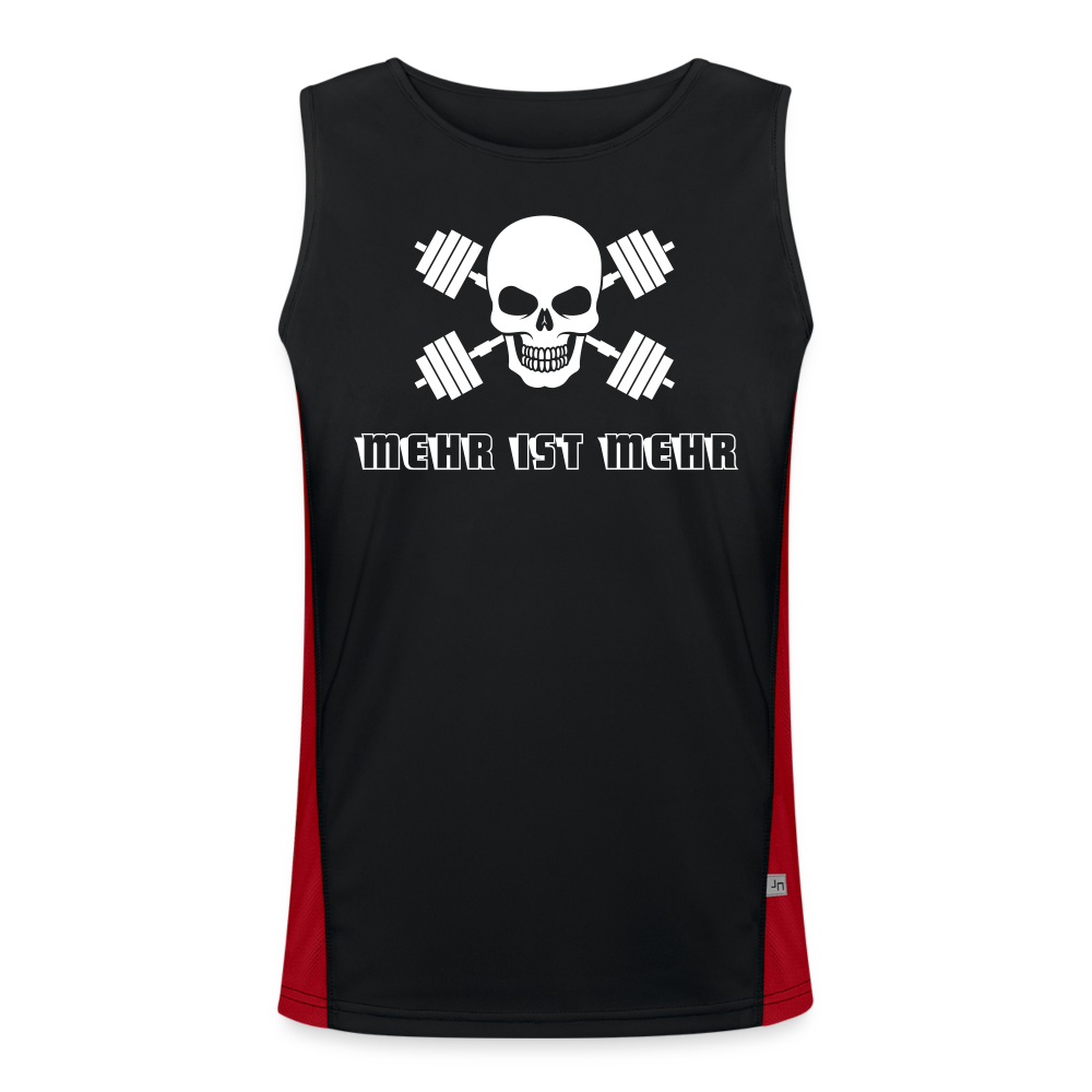 Funktionelles Tanktop Herren "Mehr ist Mehr" - mit Customizer personalisierbar - Schwarz/Rot