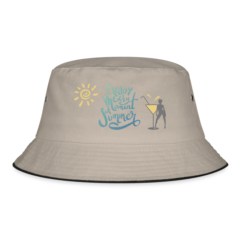 Hut "Enjoy Summer" - mit Customizer personalisierbar - Khaki/Schwarz