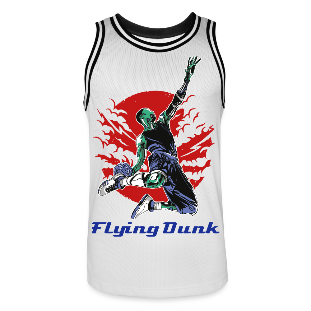 Basketball-Trikot Herren "Flying Dunk" - mit Customizer personalisierbar - Weiß/Schwarz
