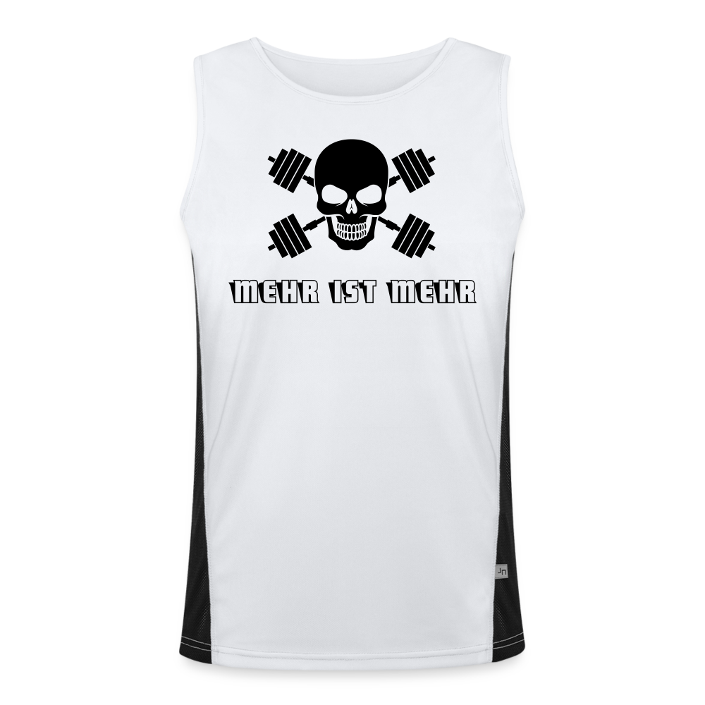 Funktionelles Tanktop Herren "Mehr ist Mehr" - mit Customizer personalisierbar - Weiß/Schwarz