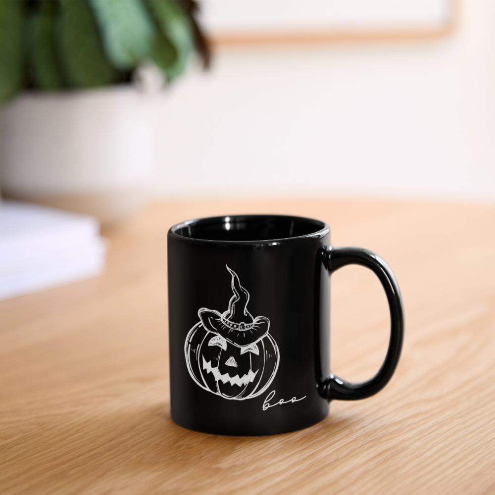 Tasse einfarbig "Kürbiskopf" - Schwarz