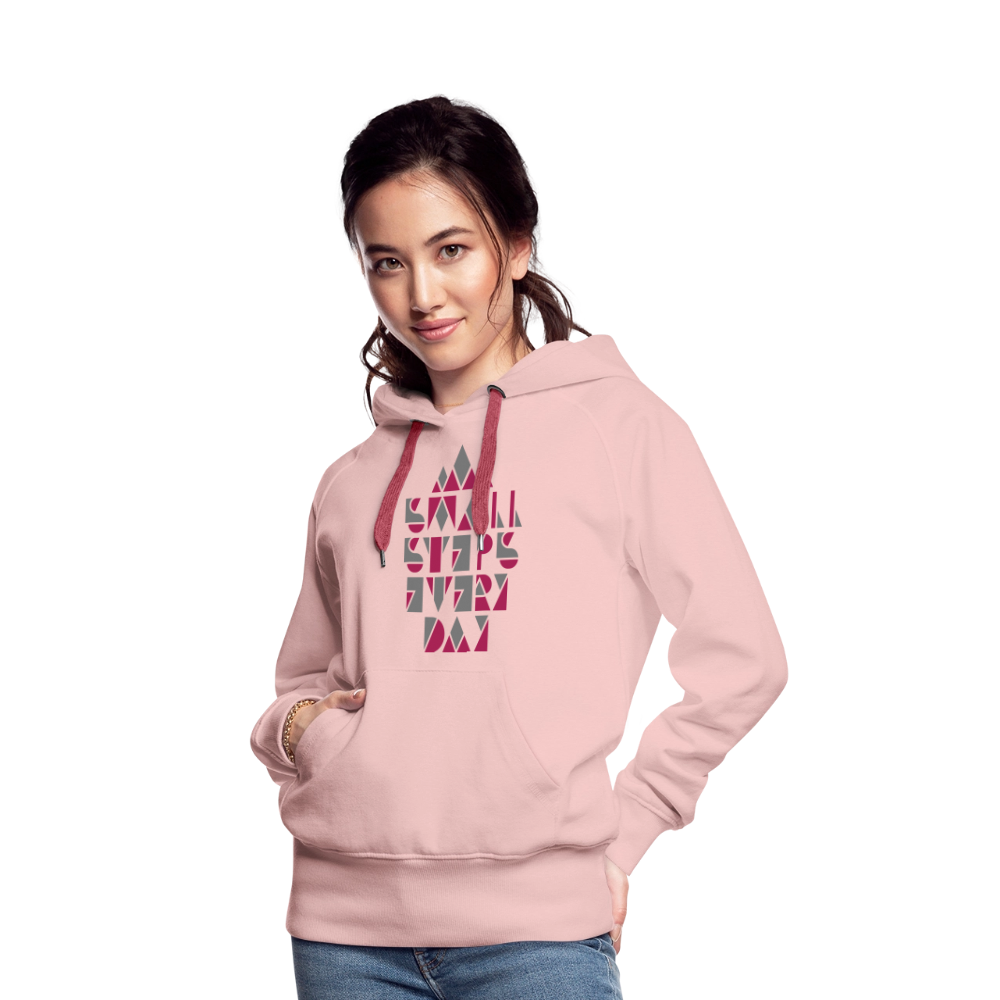 Premium Hoodie "Small Steps" - mit Customizer personalisierbar - Kristallrosa