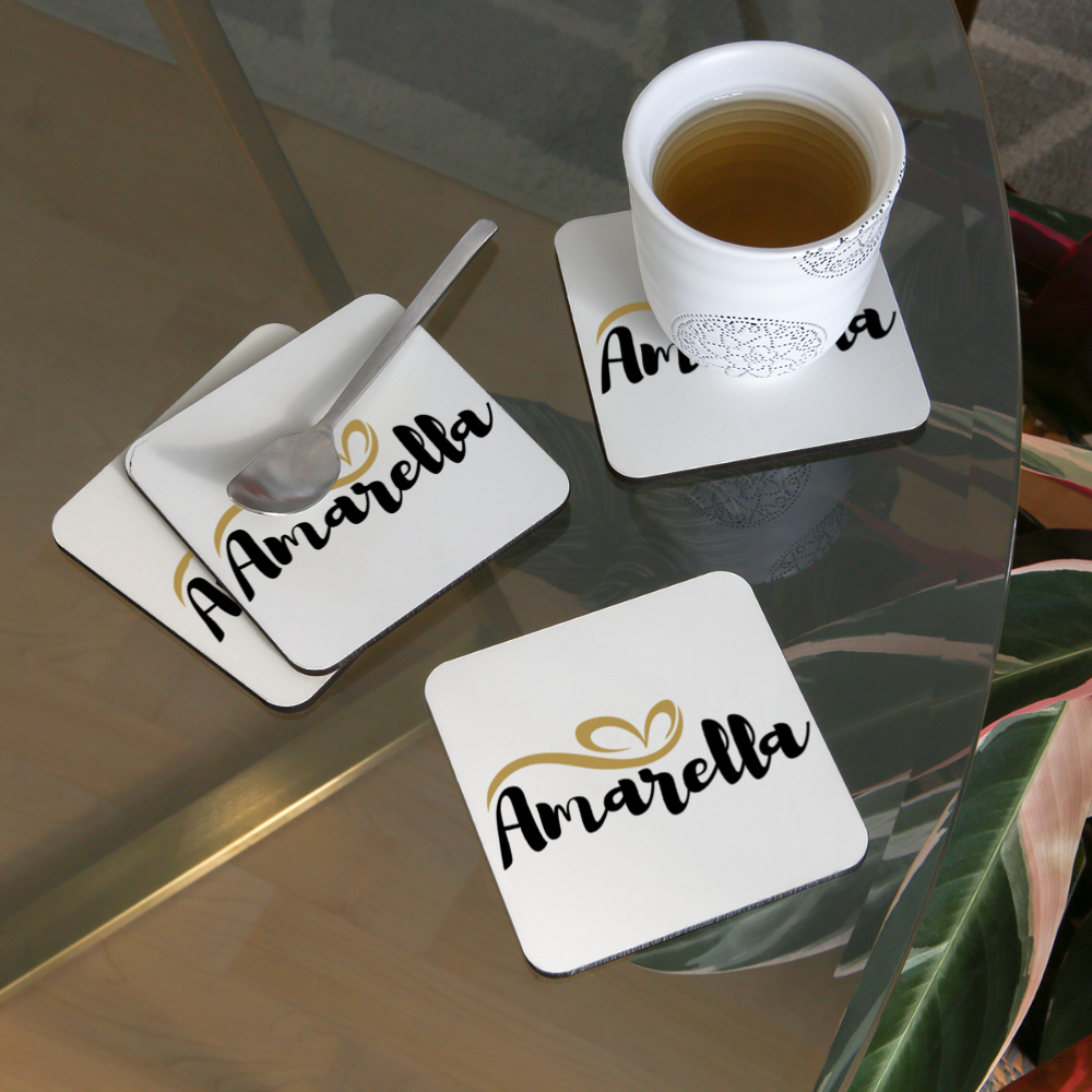 Untersetzer (4er-Set) "Amarella-Gold" - Weiß