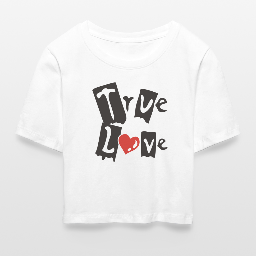 Cropped T-Shirt "True Love" - mit Customizer personalisierbar - Weiß