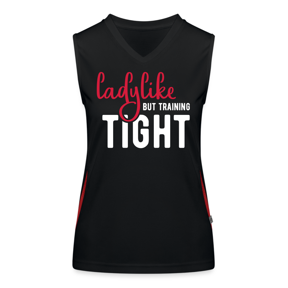 Funktionelles Tanktop Damen "Ladylike" - mit Customizer personalisierbar - Schwarz/Rot