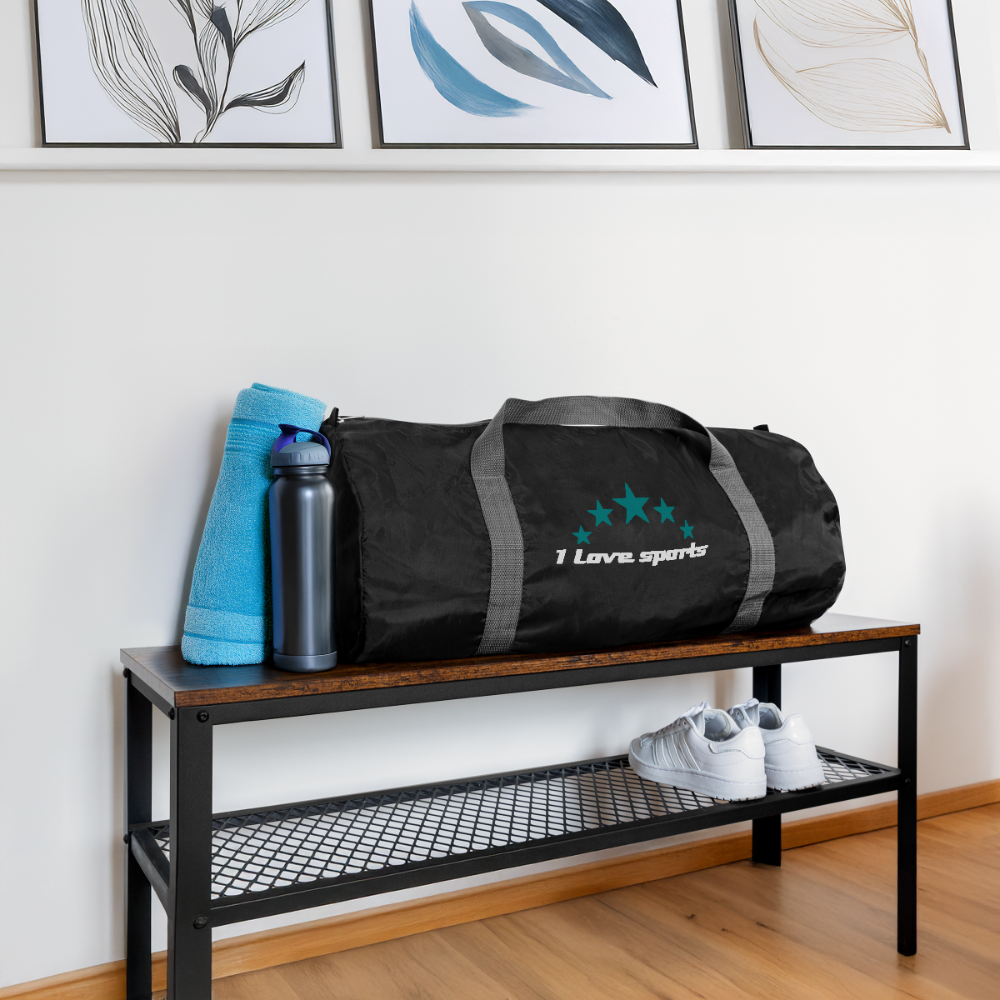 Sporttasche "I love sports" - mit Customizer personalisierbar - Schwarz