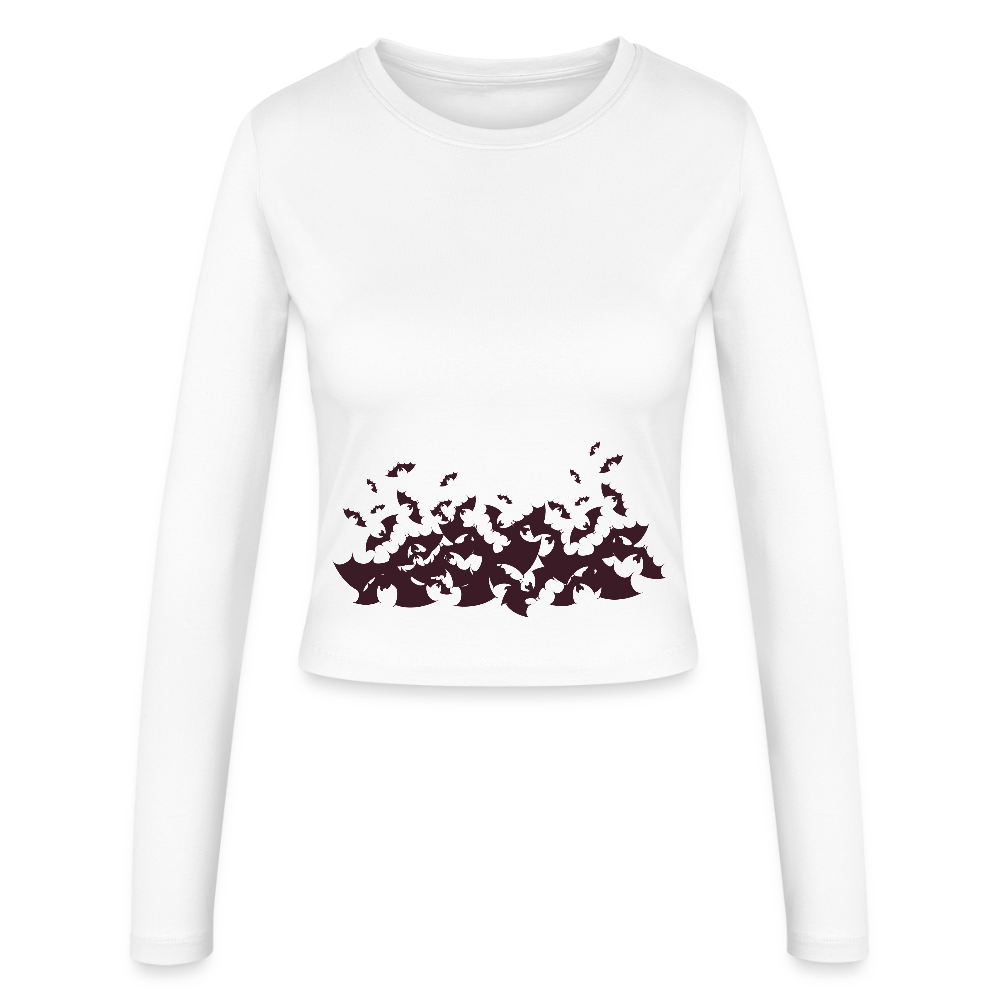 Frauen Langarmshirt "Fledermäuse" - mit Customizer personalisierbar - Weiß