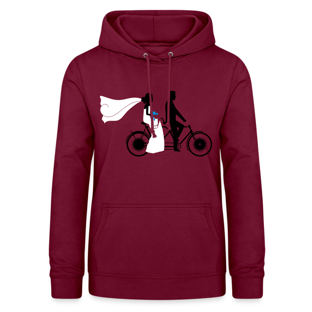 Hoodie Damen "Hochzeitsfahrrad" - mit Customizer personalisierbar - Bordeaux