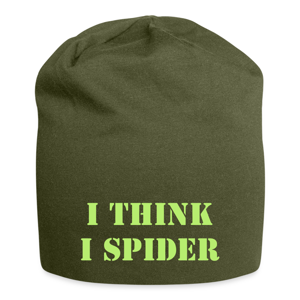Jersey-Beanie "Spider" - mit Customizer personalisierbar - Olive