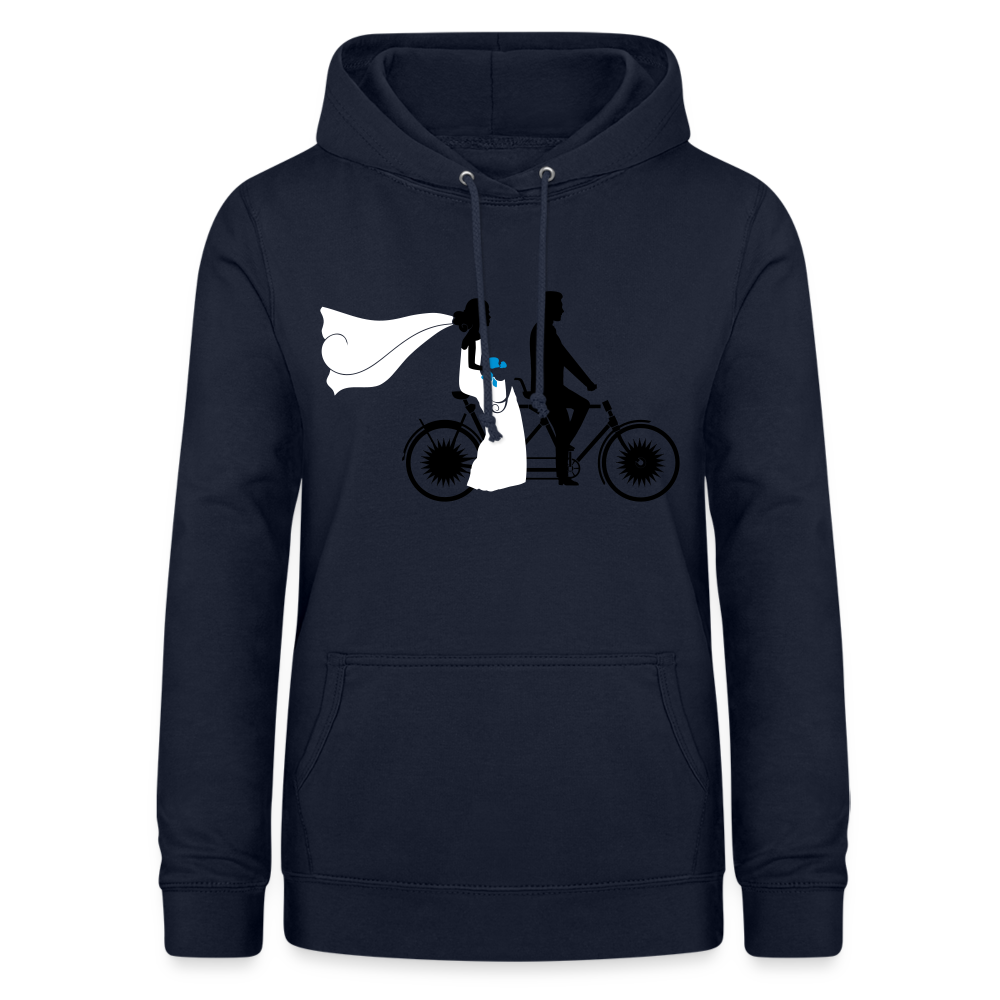 Hoodie Damen "Hochzeitsfahrrad" - mit Customizer personalisierbar - Navy