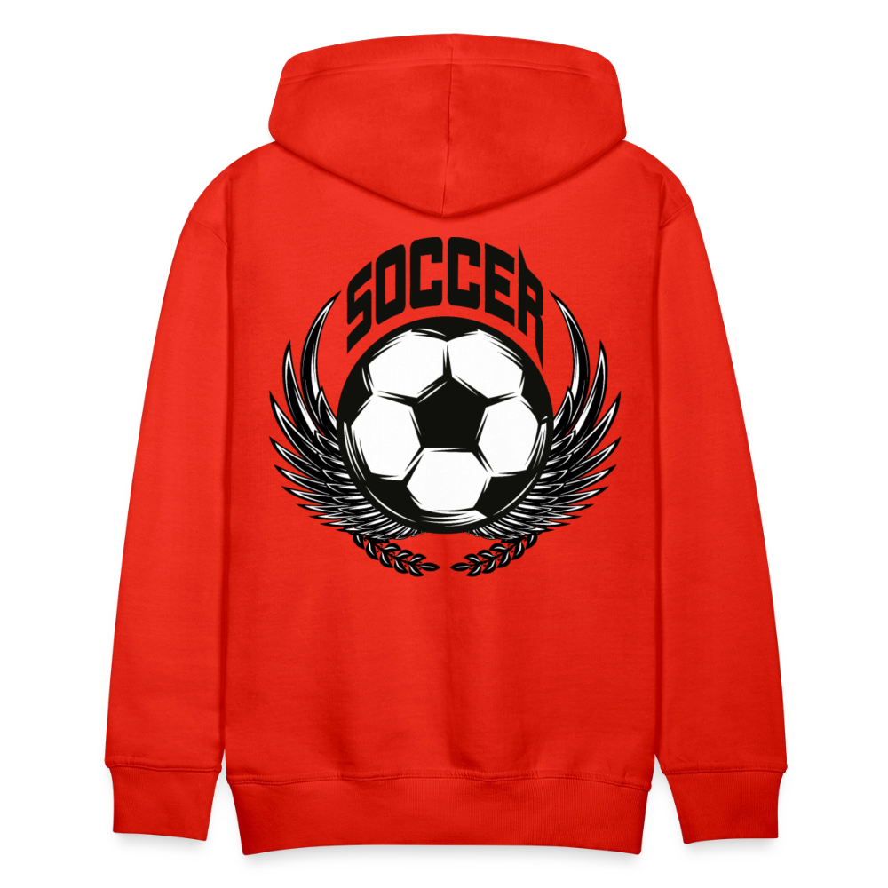 Premium Hoodie Herren "Soccer-Champion" - mit Customizer personalisierbar - Rot