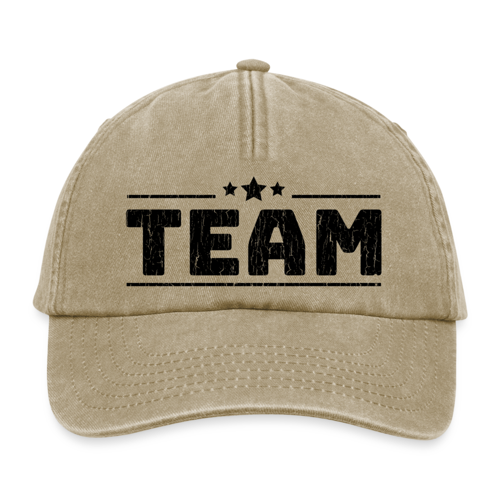Vintage Cap "Team" - mit Customizer personalisierbar - Vintage Beige