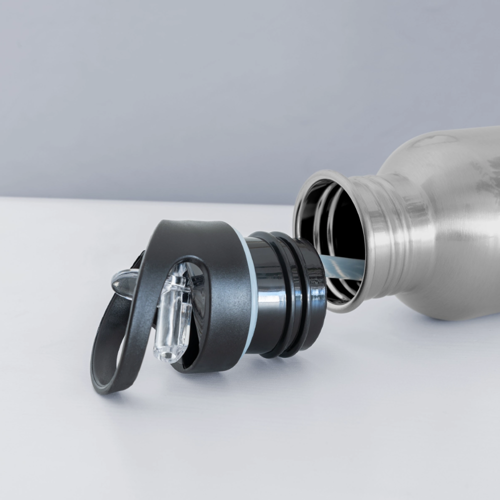 Trinkflasche "Power Up" - mit Customizer personalisierbar - Lightsilver
