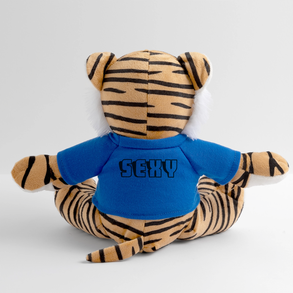 Maskottchen Tiger "Wild & Sexy" - mit Customizer personalisierbar - Königsblau