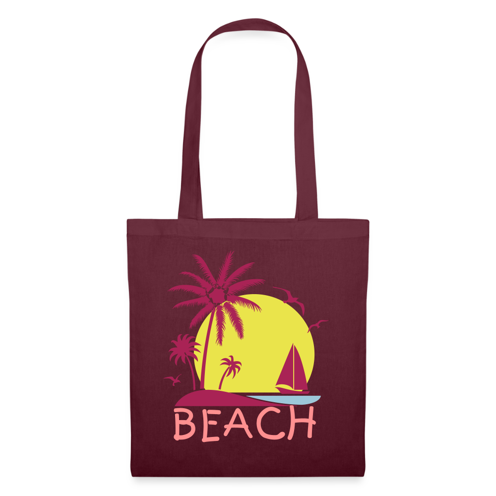 Stoffbeutel "Beach" - mit Customizer personalisierbar - Burgunderrot