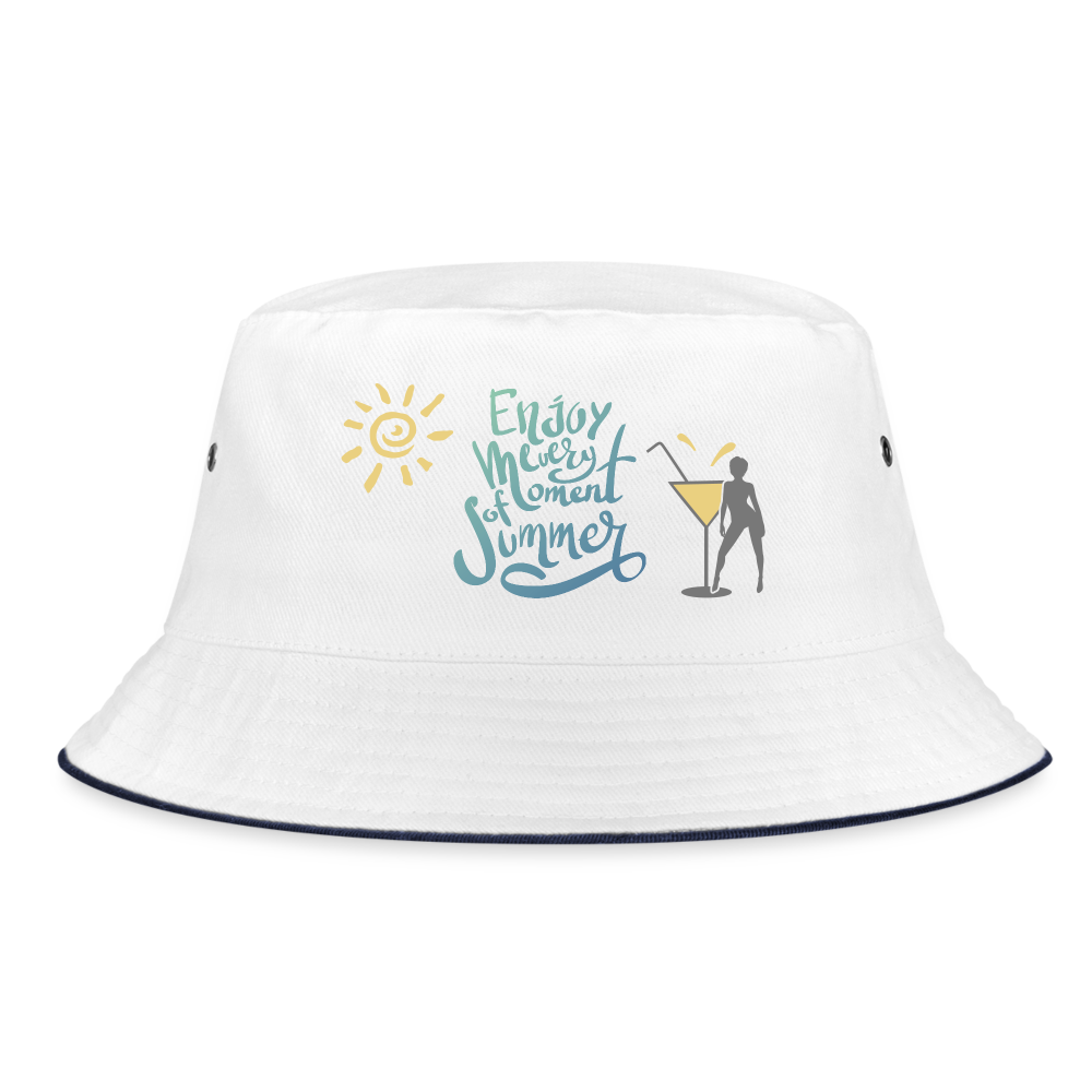 Hut "Enjoy Summer" - mit Customizer personalisierbar - Weiß/Navy