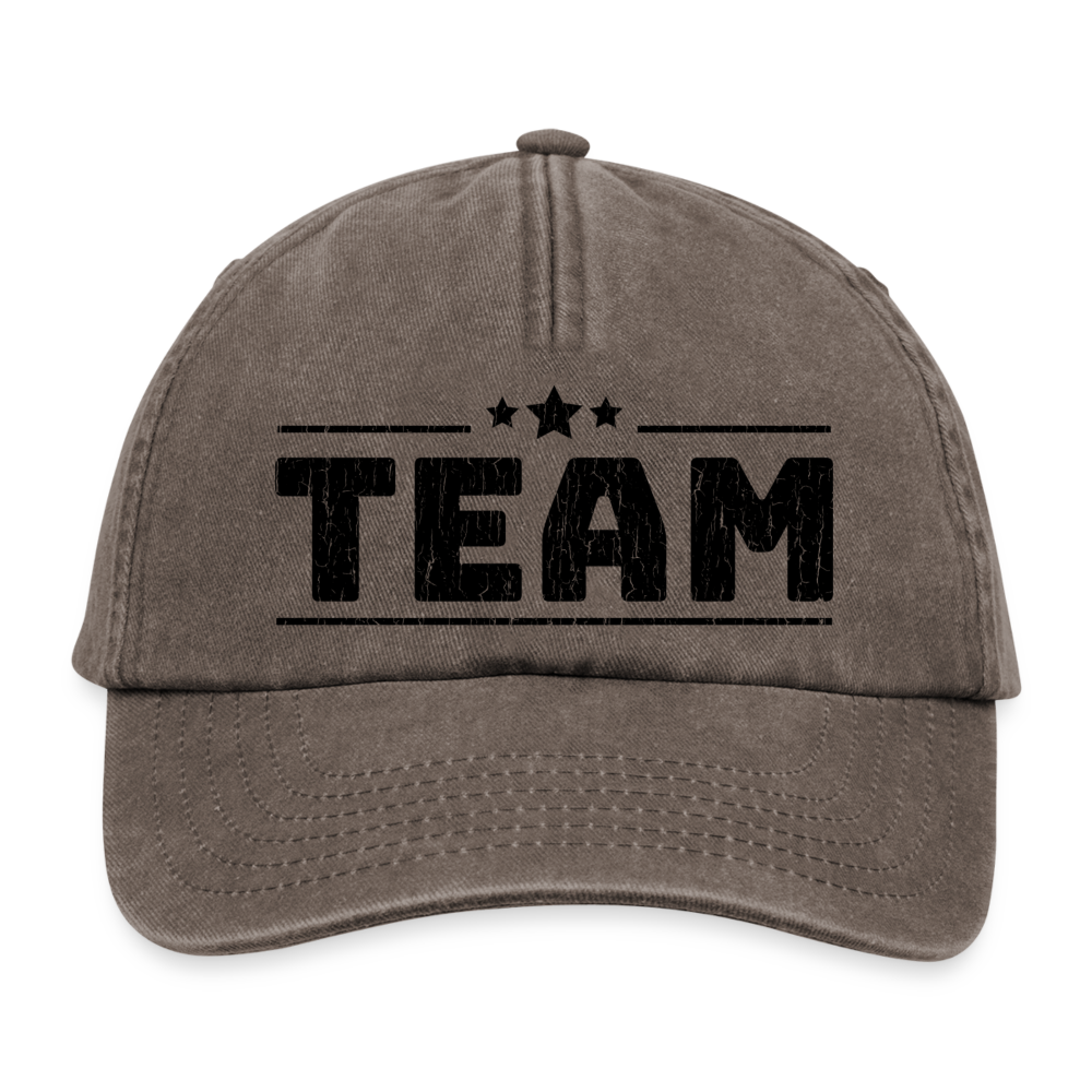 Vintage Cap "Team" - mit Customizer personalisierbar - Vintage Braun