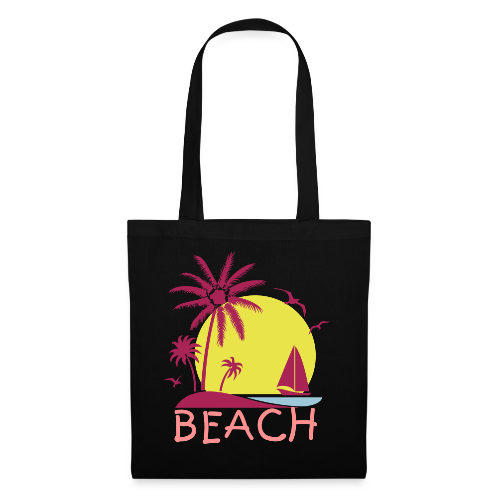 Stoffbeutel "Beach" - mit Customizer personalisierbar - Schwarz