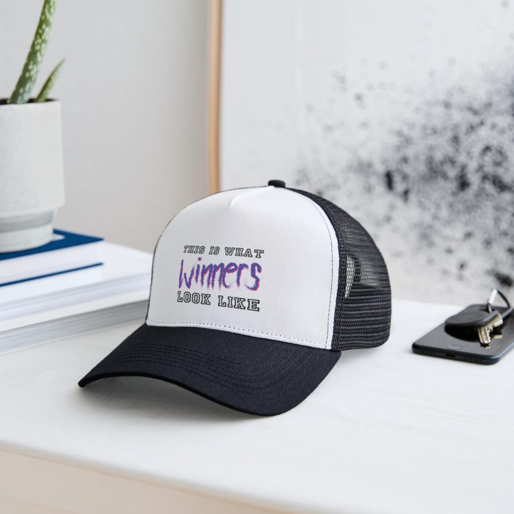 Trucker Cap "Winner" - Weiß/Schwarz