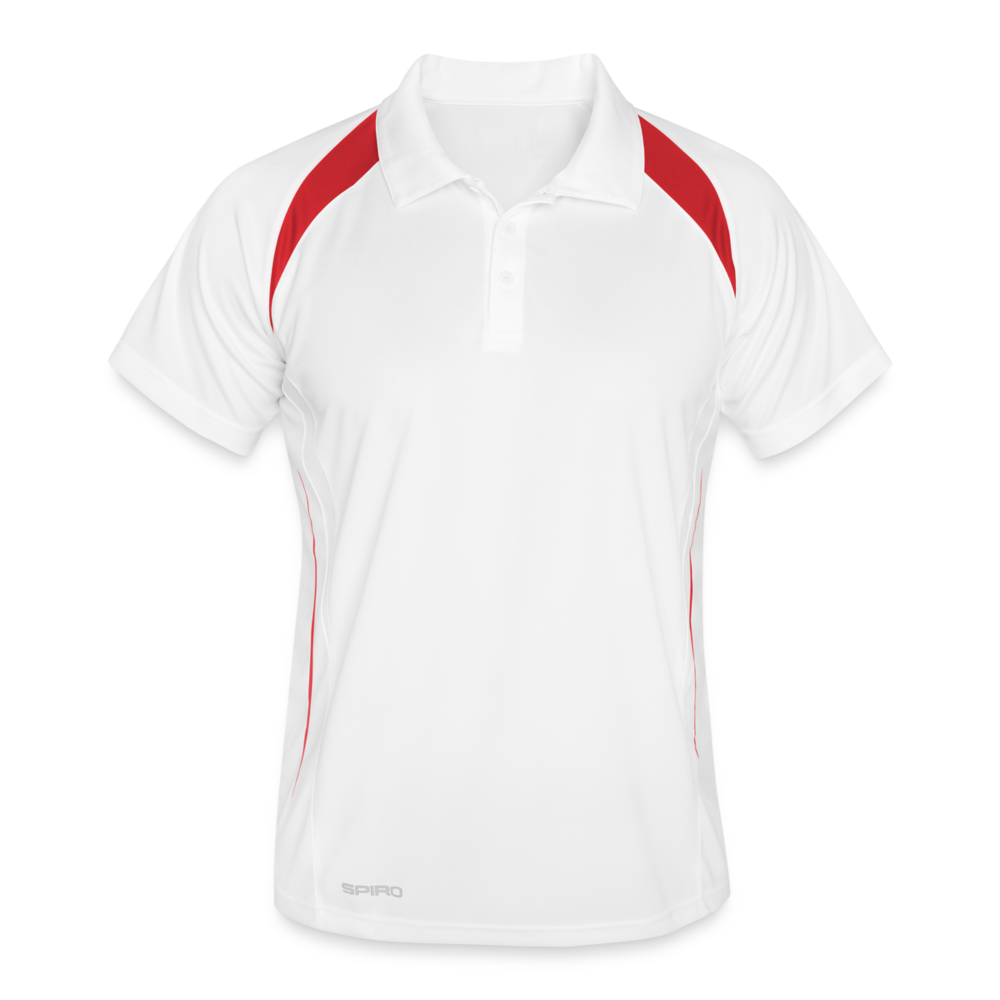 Poloshirt atmungsaktiv Herren "Soccer" - mit Customizer personalisierbar - Weiß/Rot