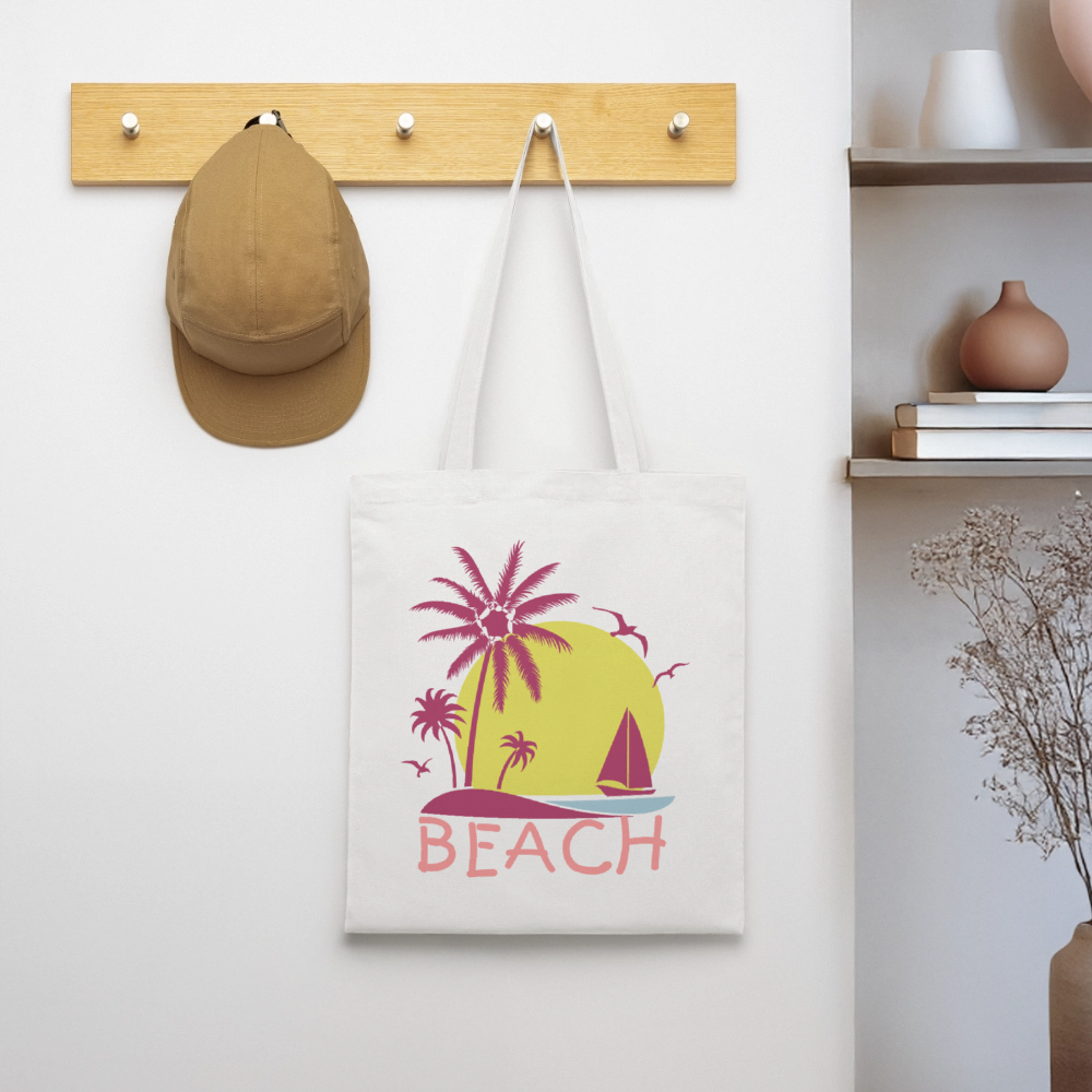 Stoffbeutel "Beach" - mit Customizer personalisierbar - Weiß