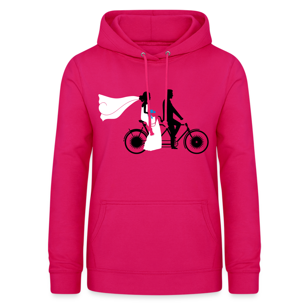 Hoodie Damen "Hochzeitsfahrrad" - mit Customizer personalisierbar - dunkles Pink