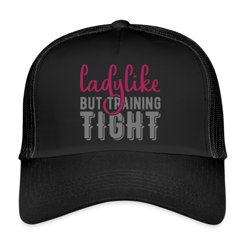 Trucker Cap "Ladylike" - mit Customizer personalisierbar - Schwarz/Schwarz
