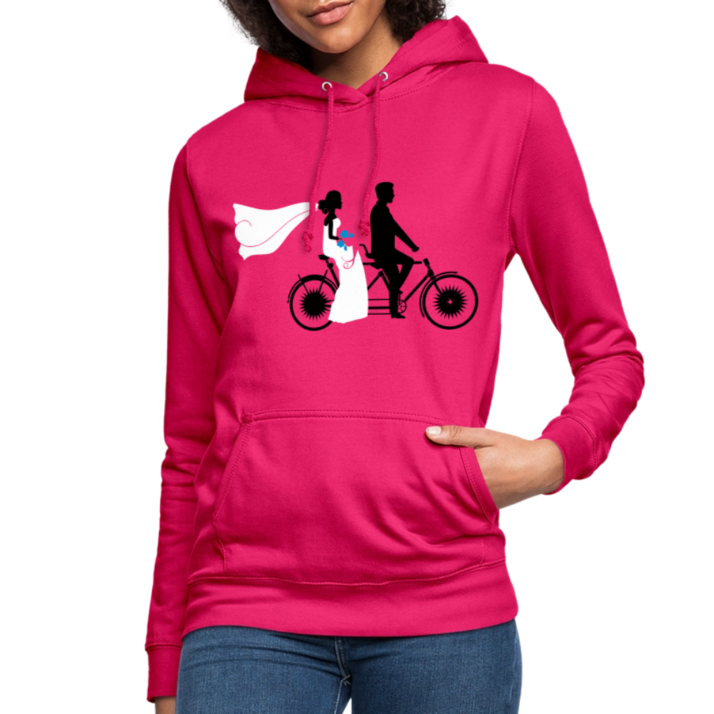 Hoodie Damen "Hochzeitsfahrrad" - mit Customizer personalisierbar - dunkles Pink