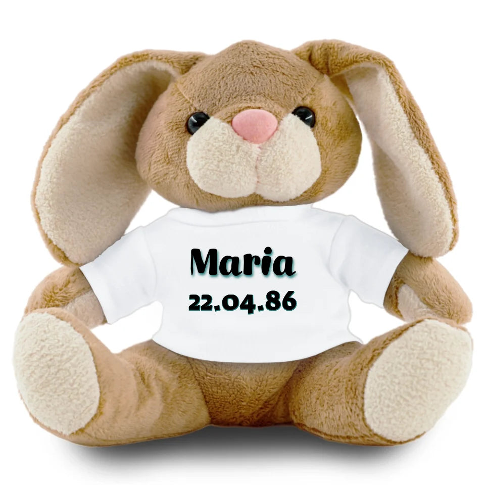 Maskottchen Hase "Name + Geburtstag"