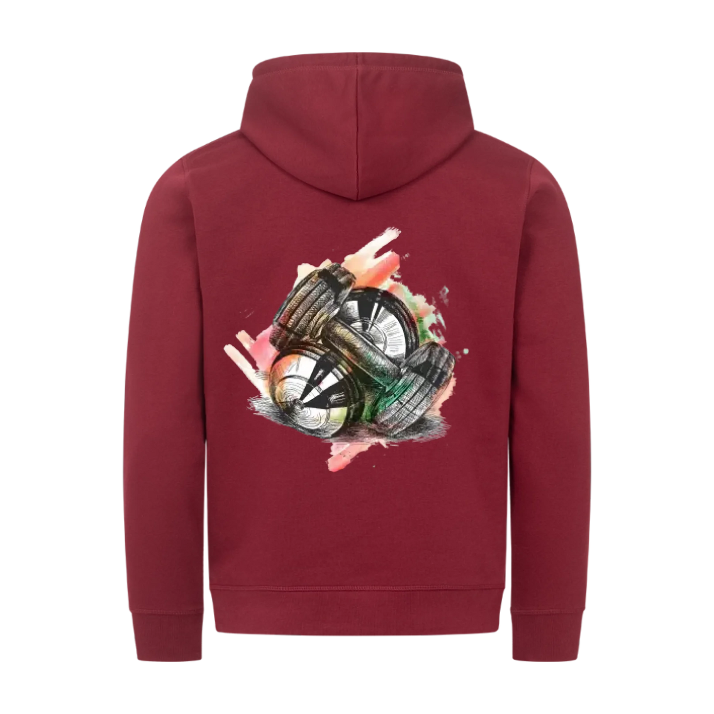 Hoodie Herren "Hanteln + Initialen"