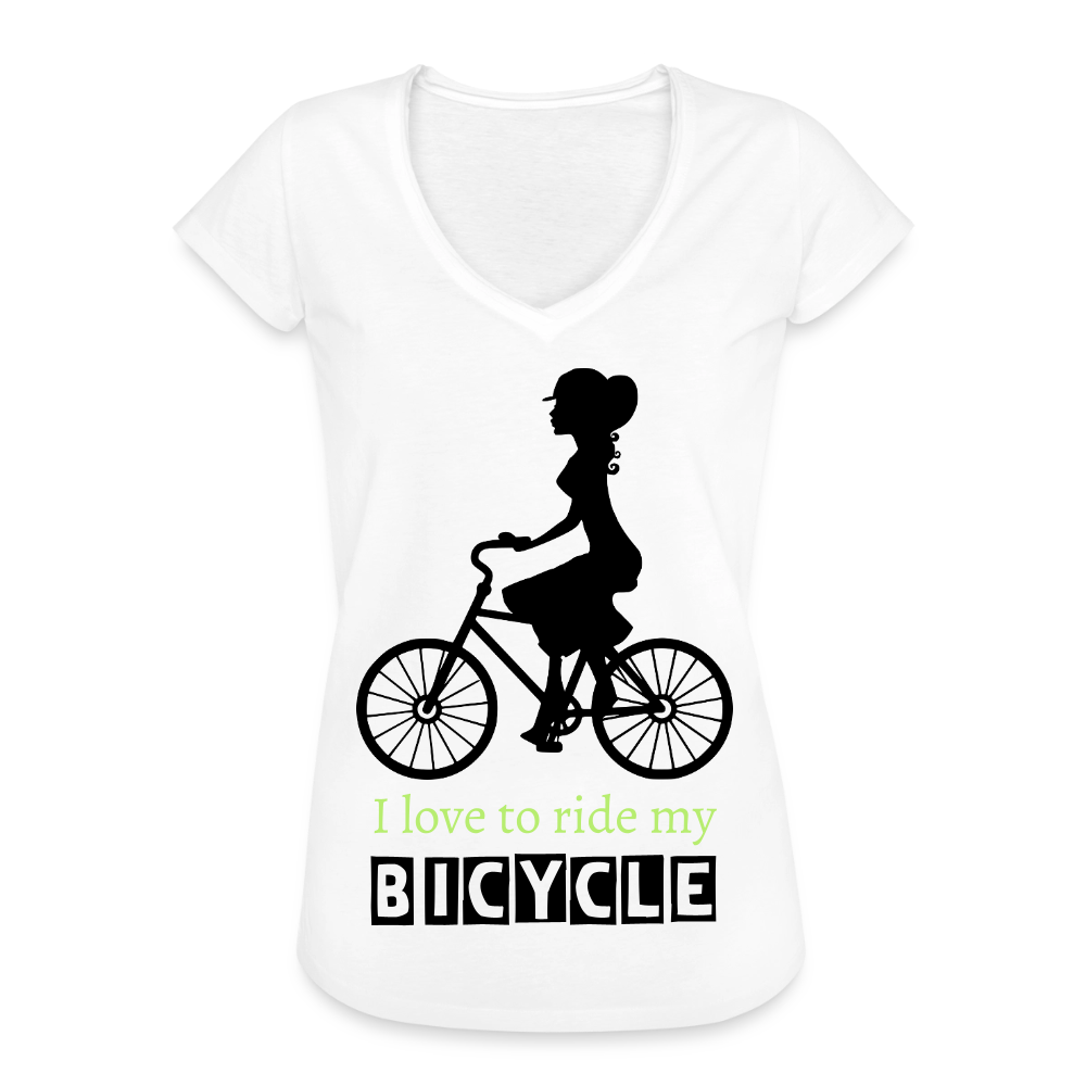 Vintage T-Shirt Damen "Bicycle" - Weiß