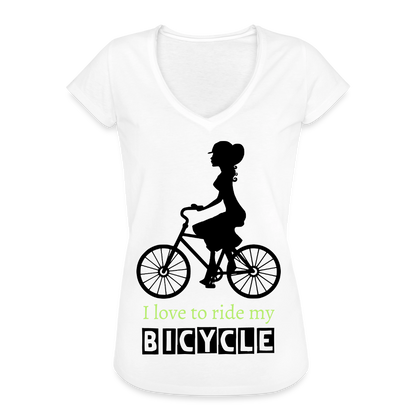 Vintage T-Shirt Damen "Bicycle" - Weiß