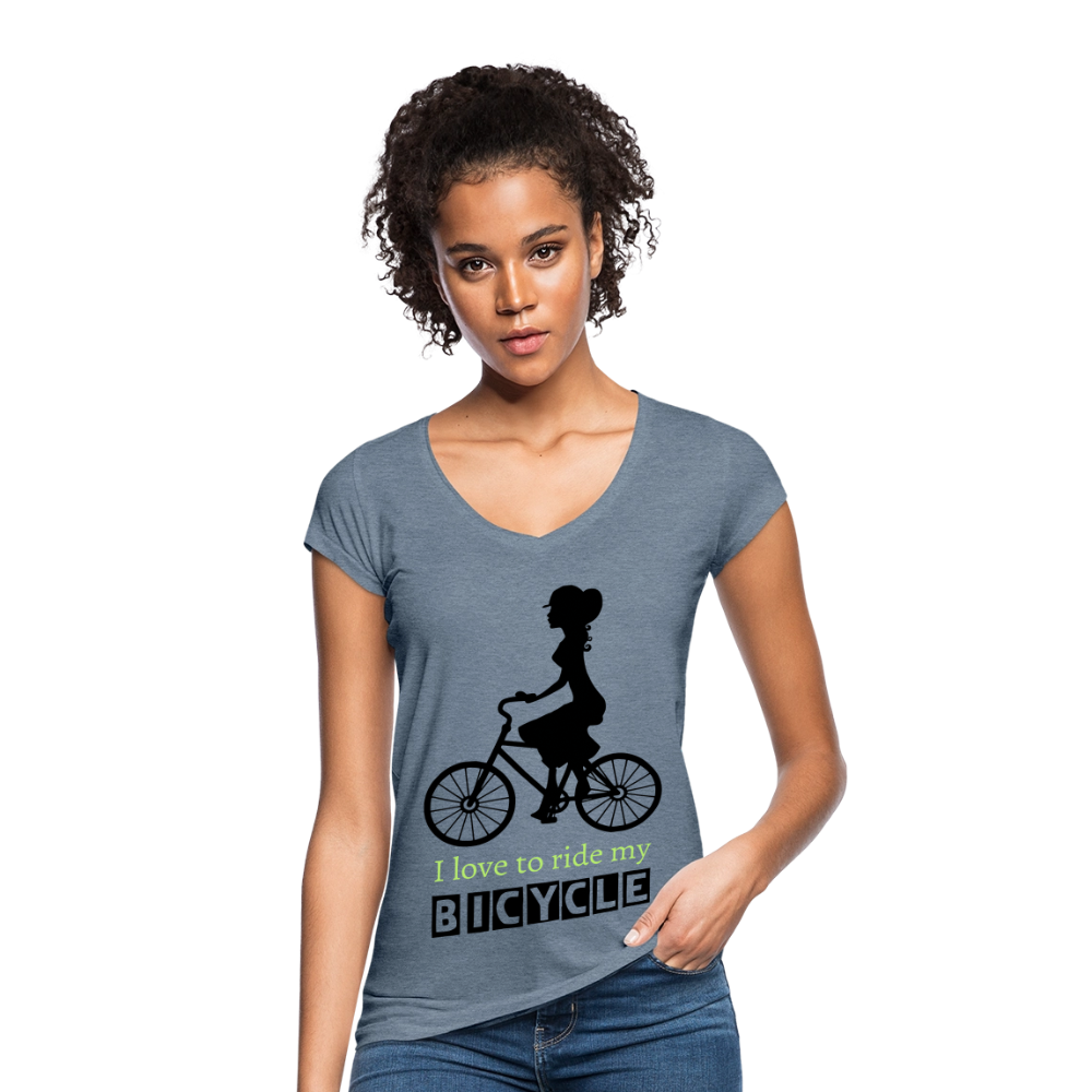 Vintage T-Shirt Damen "Bicycle" - Vintage Denim