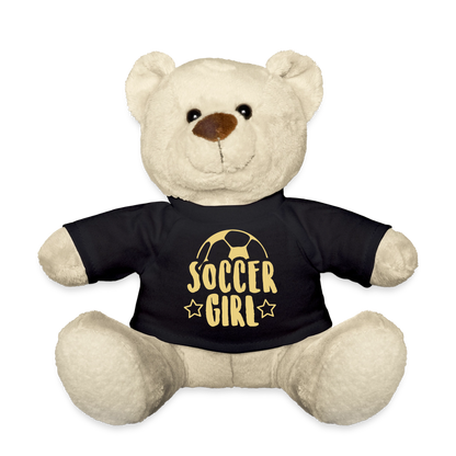 Maskottchen Teddy "Soccer Girl" - Schwarz