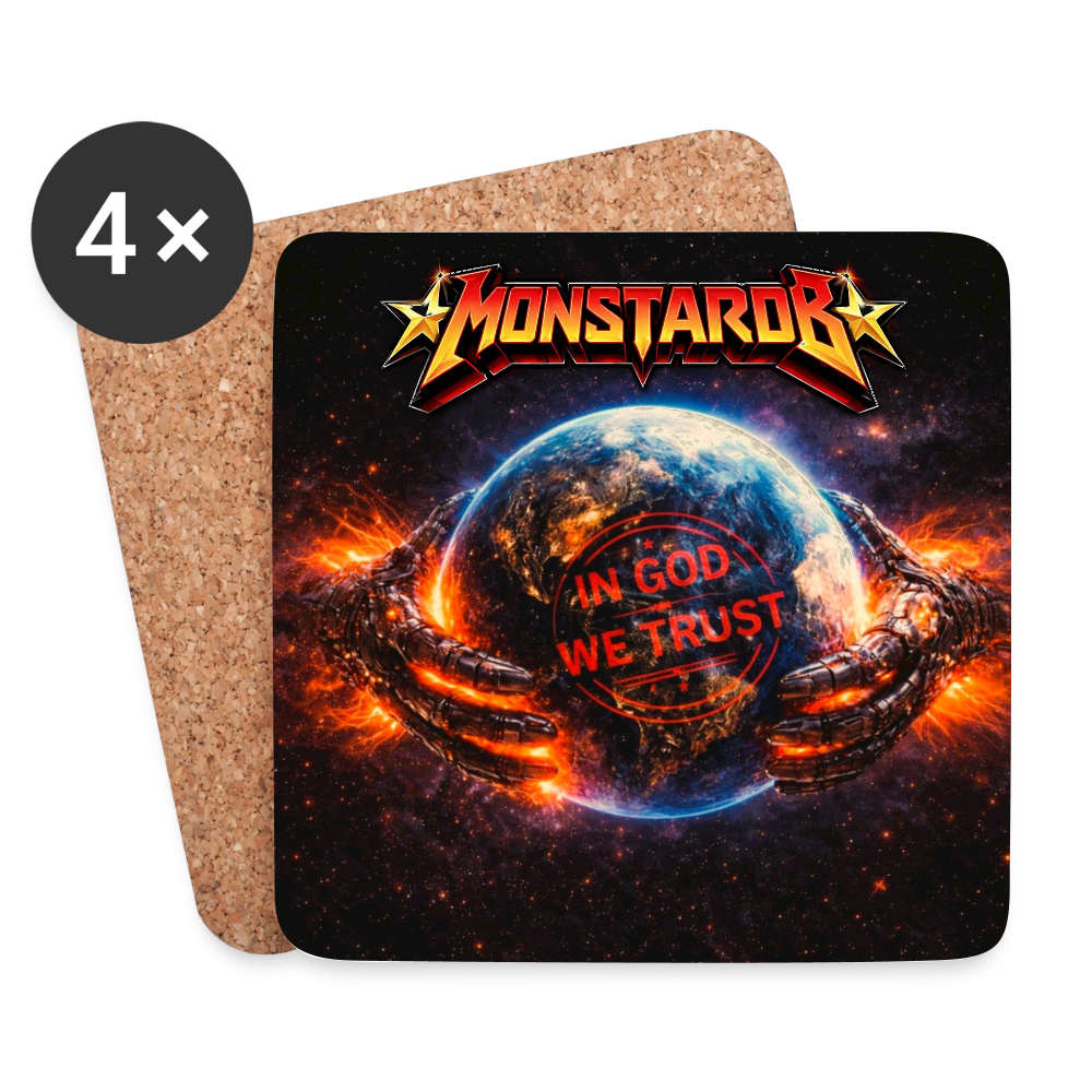 Untersetzer (4er-Set) "In God we trust" - Weiß