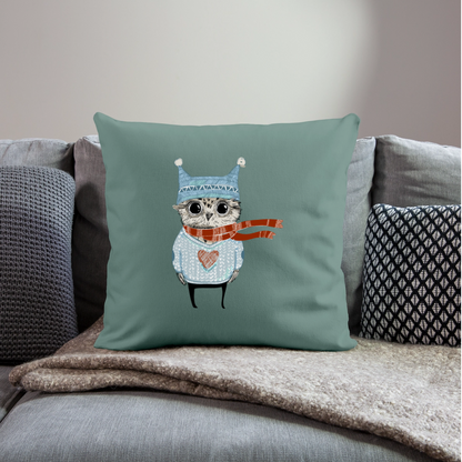 Sofakissen mit Füllung "Wintereule" - Tanngrün