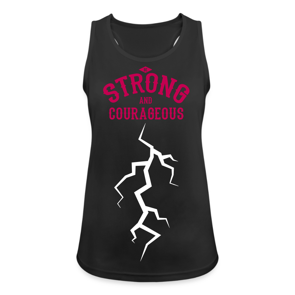 Tanktop atmungsaktiv "Be strong" - Schwarz