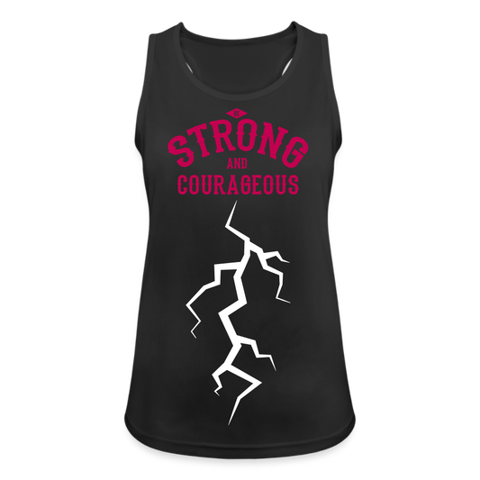 Tanktop atmungsaktiv "Be strong" - Schwarz