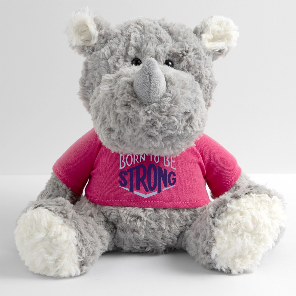Maskottchen Nashorn "Strong" - mit Customizer personalisierbar - Pink