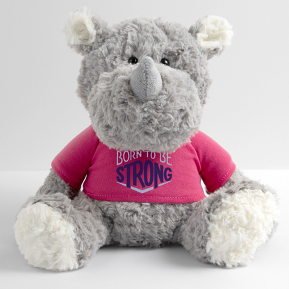 Maskottchen Nashorn "Strong" - mit Customizer personalisierbar - Pink