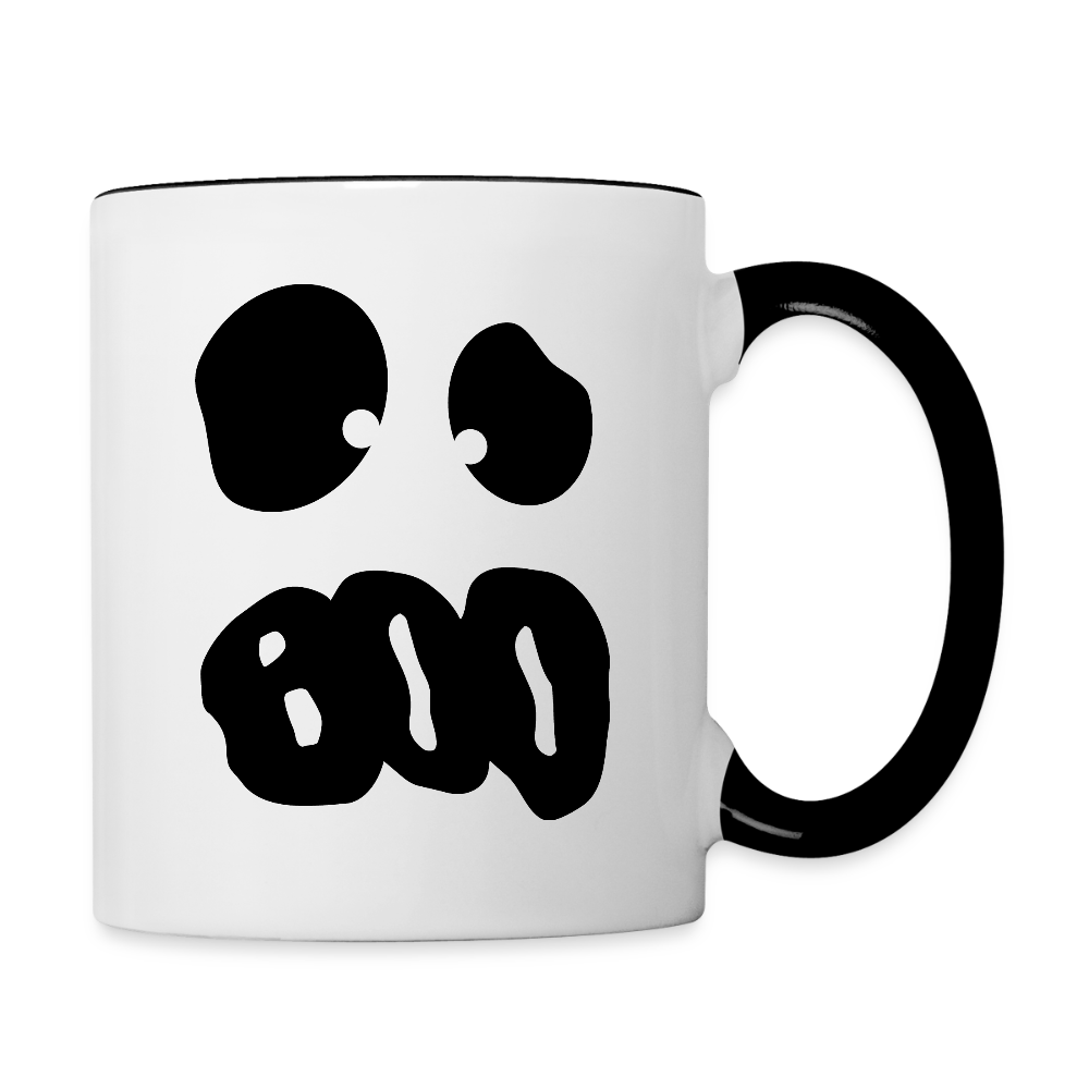 Tasse zweifarbig "Happy Halloween" - Weiß/Schwarz