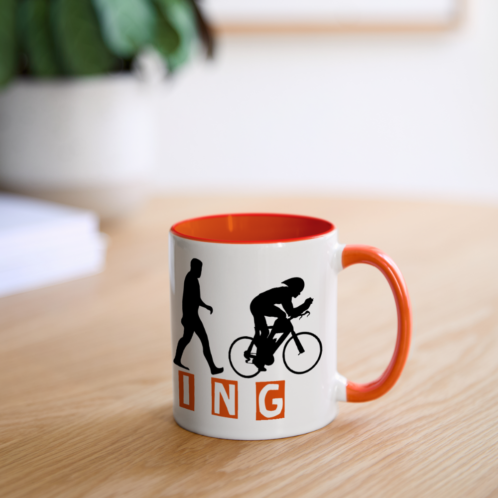 Panoramatasse "Cycling" - Weiß/Orange
