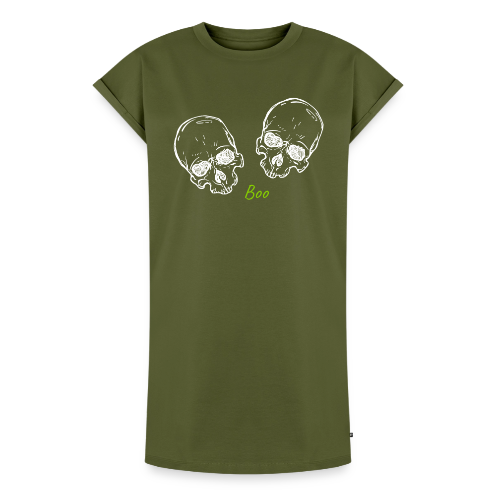 Damen T-Shirt Kleid "Boo.." - Khaki