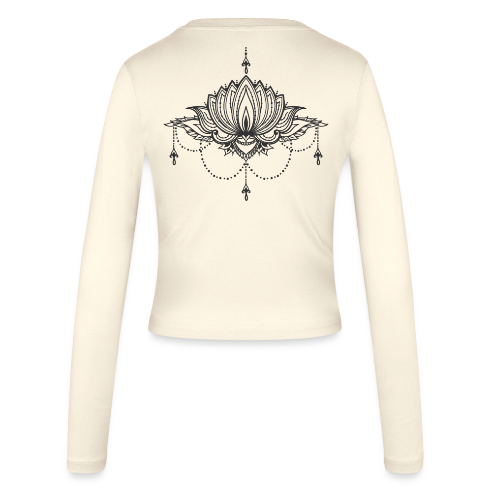 Frauen Slim Fit Langarmshirt "Henna" mit Customizer personalisierbar - Creme