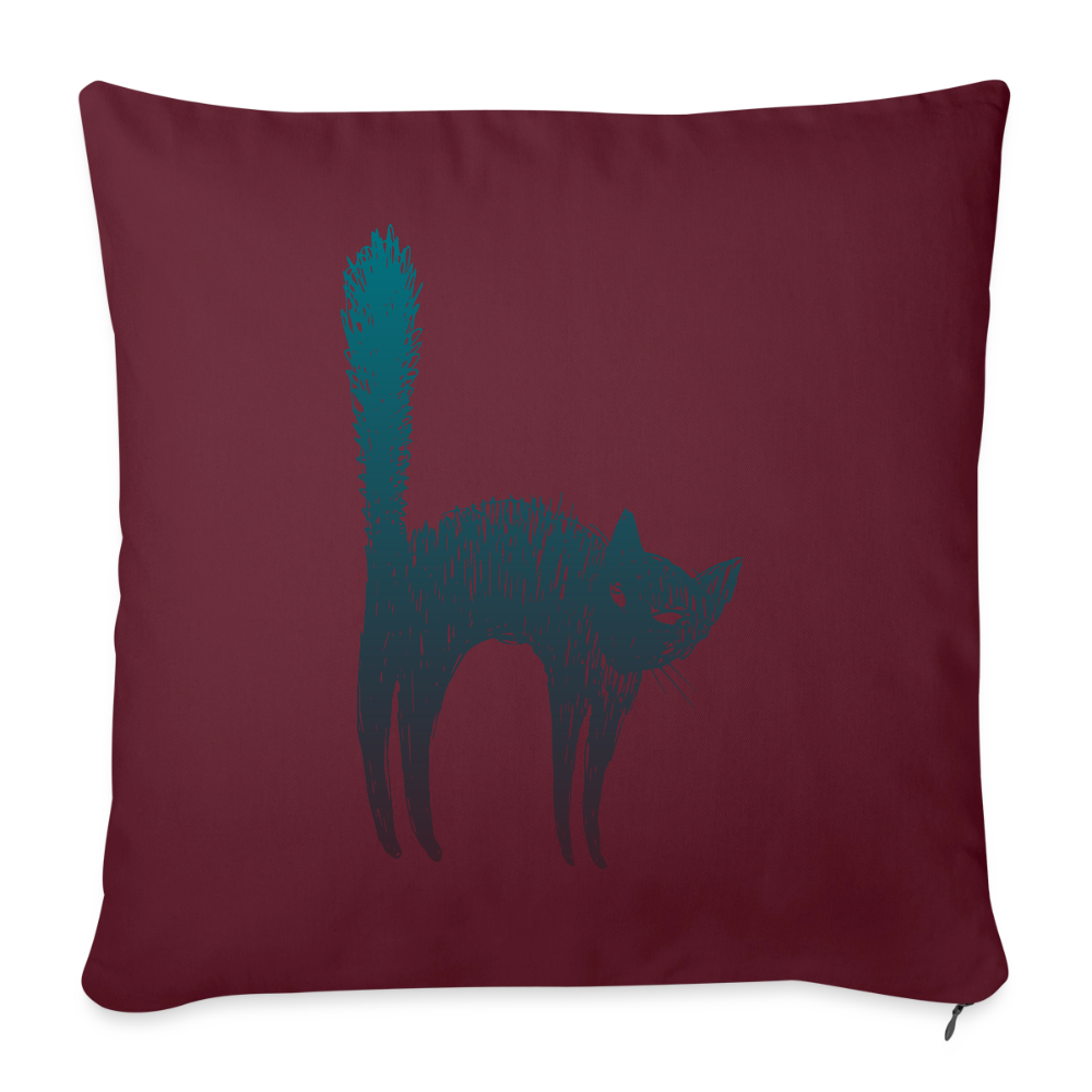 Sofakissenbezug 44 x 44 cm "Hallow-Cat" - Burgunderrot