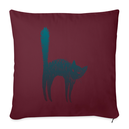 Sofakissenbezug 44 x 44 cm "Hallow-Cat" - Burgunderrot