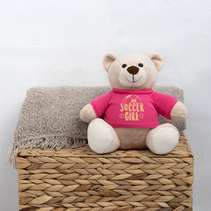Maskottchen Teddy "Soccer Girl" - Pink