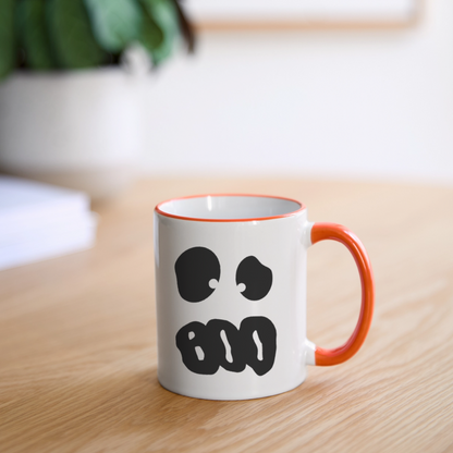 Tasse zweifarbig "Happy Halloween" - Weiß/Orange