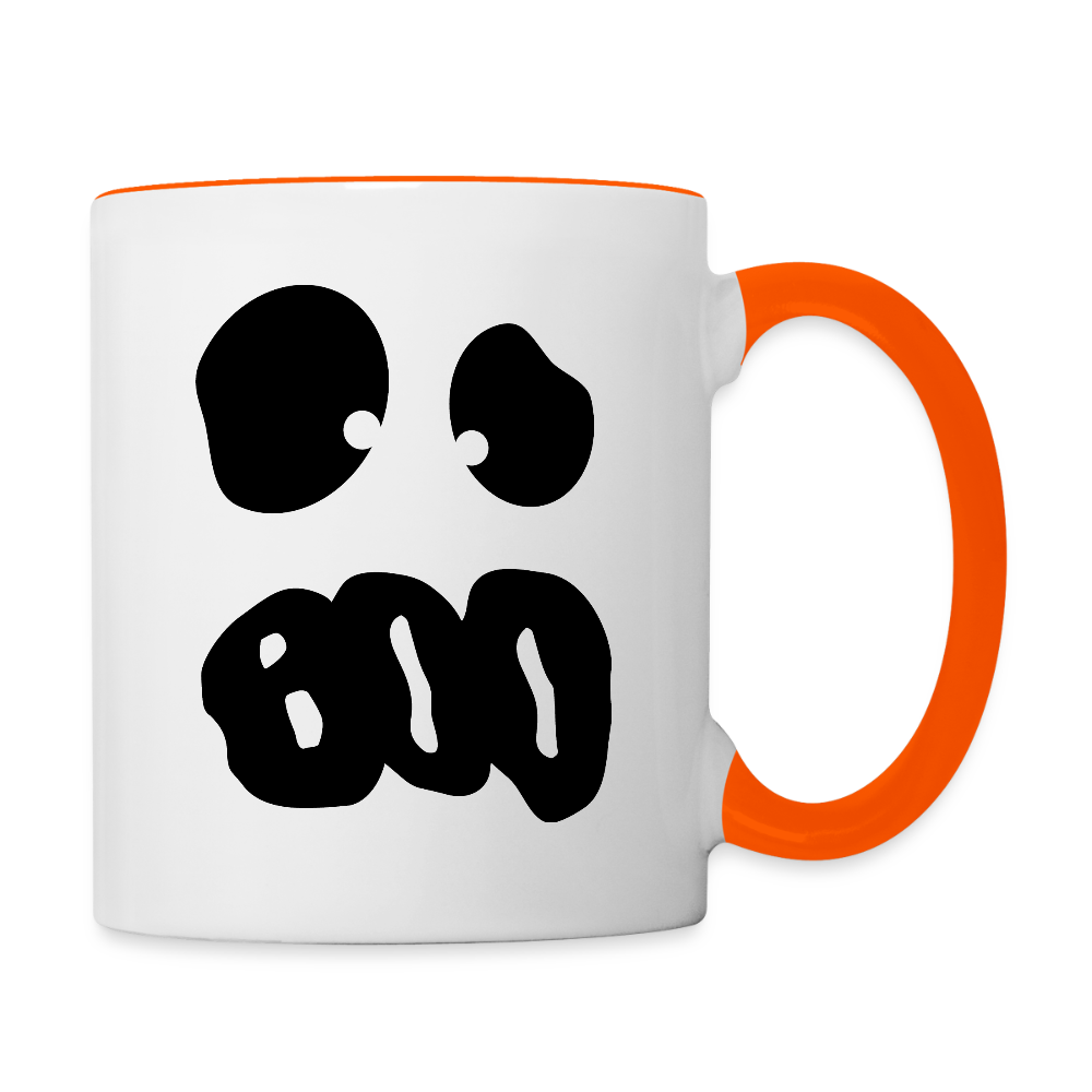 Tasse zweifarbig "Happy Halloween" - Weiß/Orange